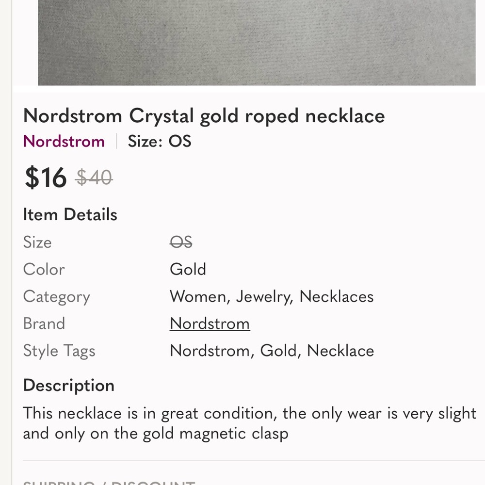 NECKLACE NORDSTROM Gold & Silver Twisted 18” Rope Choker Magnetic Closure - Picture 5 of 8